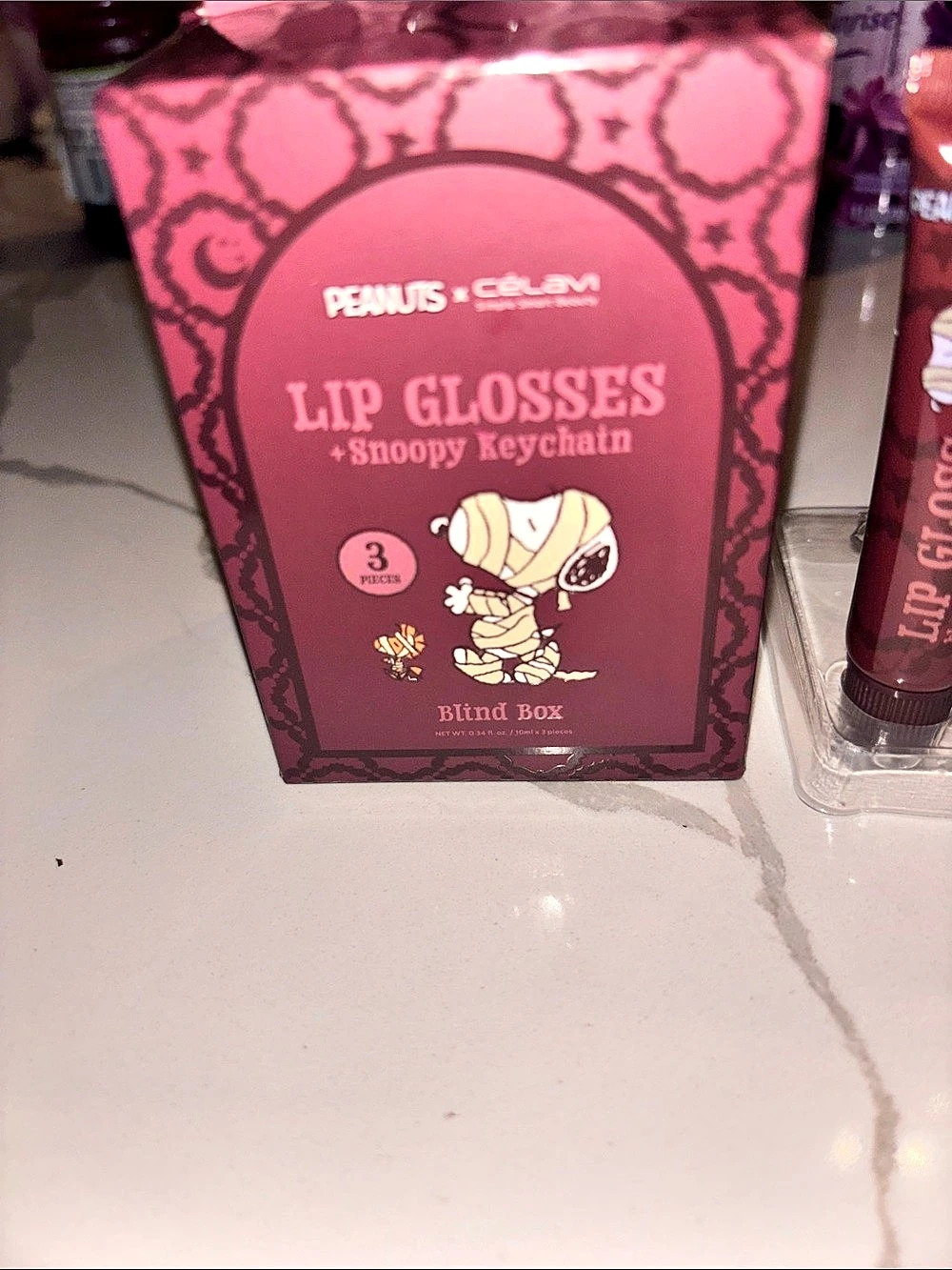 Peanuts 3 Lip Glosses + Snoopy Keychain